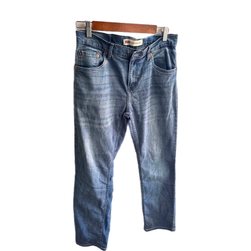 Levi's 514 Straight Leg Jeans Women 29x29 Blue Excellent Medium Wash Denim